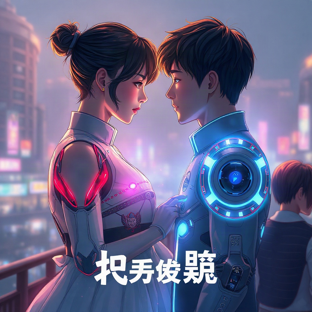 短剧《我的男友是 AI》甜宠科幻题材竖版封面